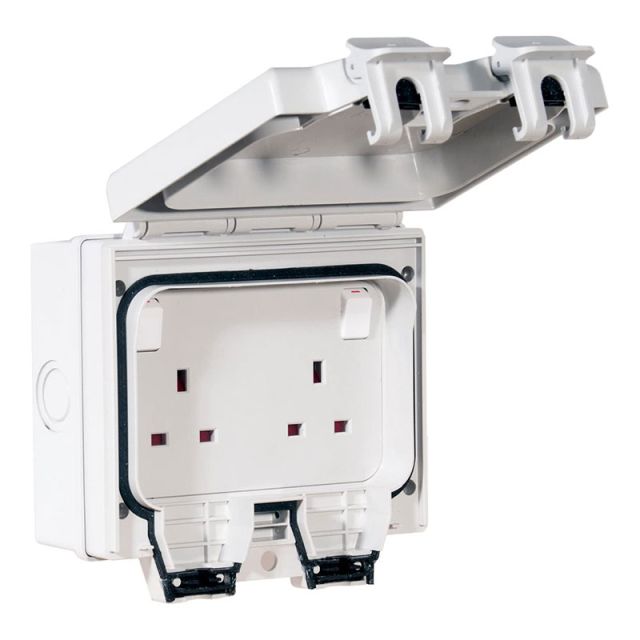 Twin Weatherproof Outdoor Switched Socket - 13A 