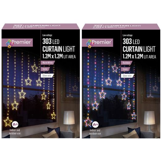 Premier Decorations Pin Wire LED V-Star Curtain