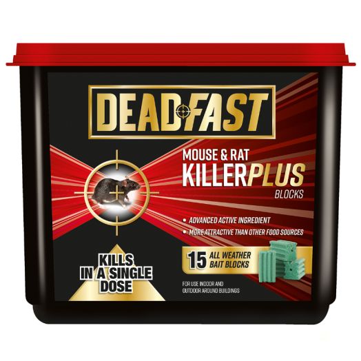 Deadfast Mouse and Rat Killer Plus Block - Pack of 15