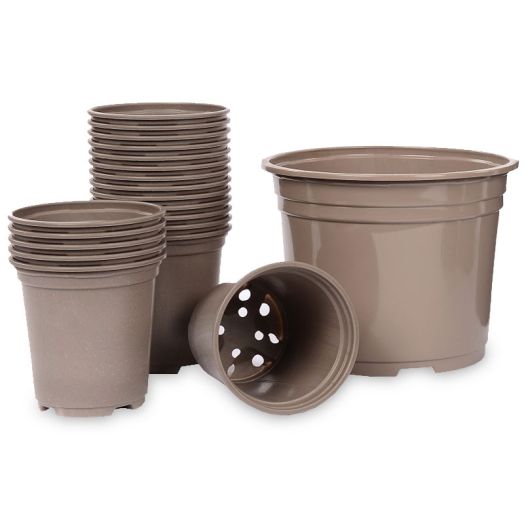 Round Plant Pots Taupe
