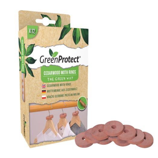 Green Protect Cedarwood Moth Rings - 12 pack