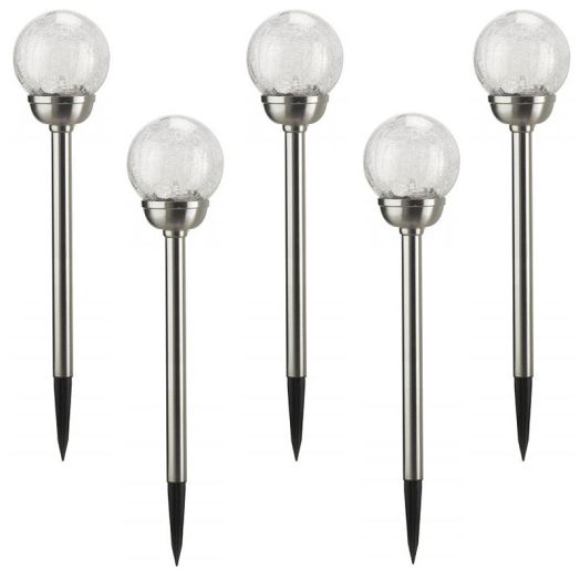 Smart Garden Classic Majestic Stainless Steel Super Bright Solar LED Stake Light 5 Pack